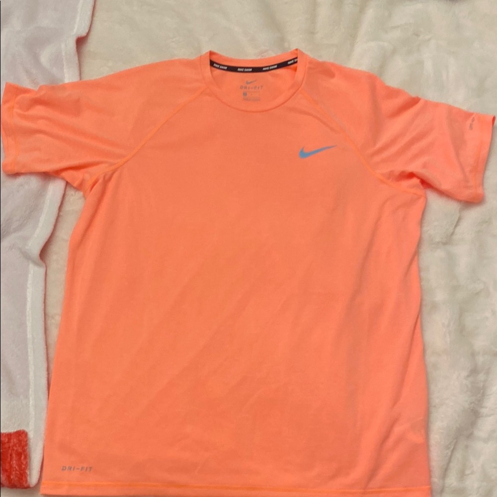 Nike Orange Short Sleeve Swim Hydroguard
